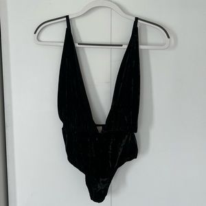HAH hot as hell | black velvet bodysuit